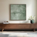 Framed Sage Green Abstract Art, Modern Canvas Prints Artwork For Walls, Squ. Fixed Price $115.27.