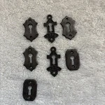 Antique Victorian Cast Iron Keyhole Escutcheons Plates Covers Lot Of 7. Fixed Price $45.12.