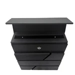 Decaller Large Wall Mount Locking Mailbox Black W/ Newspaper Holder Keyed. Fixed Price $56.00.