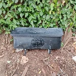 Vintage Usa Victorian Flip Top Metal Black Patina Wall Mount. Fixed Price $25.99.