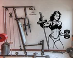 Wall Decal Sexy Girl Muscle Gym Fitness Bodybuilding Sports (Z4556). Fixed Price $29.99.