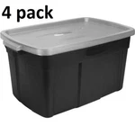 Rubbermaid Rough Neck Rugged Tote Storage Box Container Black, 18-GALLON 4 Ct. Fixed Price $160.00.