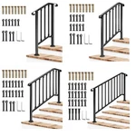 Vivosun 2/3/4/5 Steps Wrought Iron Handrail Stair Railing Adjustable Height. Fixed Price $97.74.