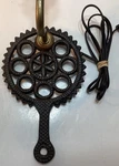 Vtg 1960S Original Griswold Black Cast Iron Trivet Sconce Electric Wall Lamp. Fixed Price $39.00.