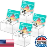 Maxgear Acrylic Donation Box With Lock 4 Pack, Large Ballot Sign Holder. Fixed Price $85.80.