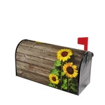 Sunflowers Wood Mailbox Covers Magnetic Post Wraps Standard Size 21X18. Fixed Price $8.99.