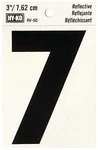 Hy-ko RV-50/7 Reflective Sign, Character: 7, 3 In Character, Black. Fixed Price $16.17.