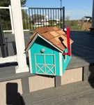 Barn Style Mailbox Teal/light Gray Trim) - Amish Crafted, Lancaster Cnty. Fixed Price $69.99.