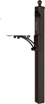 Whitehall Products Deluxe Mailbox Post With Scroll Brackets & Ball Finial Bronze. Fixed Price $114.29.