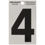 Hillman 840786 Black/silver Mylar Self-adhesive #4 Number 3 In. (pack Of 6). Fixed Price $7.43.
