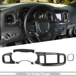 Molded Carbon Fiber Gps Dashboard Trim Cover Bezel Set For 15-20 Dodge Charger. Fixed Price $61.99.
