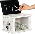 Mygift Shabby White Washed Solid Wood Comment And Suggestion Box With Chalkboard. Fixed Price $24.99.