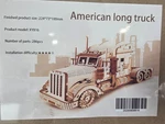 3D Puzzle, Wooden Mechanical, "american Long Truck", Adult Model XY816. Fixed Price $23.26.