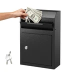 Pochar Metal Wall Mount Locking Deposit Drop Box 9.75"X4.25"X14.75", Black. Fixed Price $81.11.