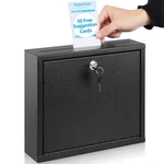 Kyodoled Suggestion Box With Lock And Slot, Wall Mounted Small Large, Black. Fixed Price $31.18.