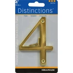 Hillman 843154 Weather Resist Gold Brass Screw-on #4 Number In. (pack Of 3). Fixed Price $15.70.