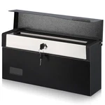 Locking Wall Mount Mailbox Steel Black 14.57X7.09X3.4 Inch Modern Post. Fixed Price $53.96.