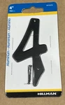 Hillman 841624 4-IN Nail-on Aluminum Black House Mailbox Number #4 Nos-sealed. Fixed Price $12.99.