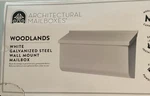 Architectural Mailboxes Woodlands White Galvanized Steel Wall Mount. Fixed Price $30.00.