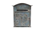Creative Co-op Distressed Blue Embossed Tin Mail Box. Fixed Price $46.46.
