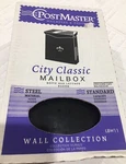 Postmaster Classic Vertical Wall Mount Mailbox Galvanized Steel, Black, New. Fixed Price $39.99.