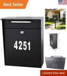 Solar Powered Lockable Post Mount Mailbox With Led Night Lighting - Iron Design. Fixed Price $94.99.