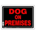 Hillman 848546 Red & Black Aluminum Dog On Premises Sign - 10" X 14". Fixed Price $8.95.