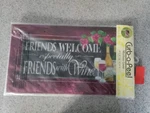 Evergreen Curb-a-peel Magnetic Mailbox Cover. Friends Welcome Especially Wine. Fixed Price $10.00.