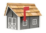 Amish-made Deluxe Post Mount Wooden Mailbox With Cedar Shingles (dark Gray Wi.... Fixed Price $181.20.