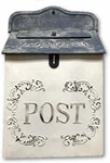Vintage Farmhouse Wall Mounted Mailbox Rustic Metal Post With Hinged Lid. Fixed Price $37.95.