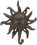 Vintage Upper Deck Cast Iron Sun Wall Hook Key Holder 5.5"X6.5" Boho Hippie. Fixed Price $19.99.