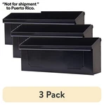 (3 Pack)townhouse Galvanized Steel, Small, Wall-mount Mailbox In Black. Fixed Price $58.38.