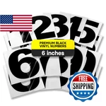 Black Vinyl Numbers 6 Inch 0-9 (2 Sets) Weatherproof Decals For Mailboxes. Fixed Price $41.76.