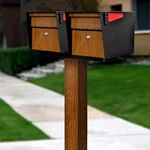 Manager X2 Locking Mailbox Combo Kit With In-ground Post, Wood Grain & Blac. Fixed Price $481.59.