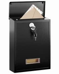 Land Voi Locking Wall-mount Mailbox For Outside, With 4 Keys, BLACK-32. Fixed Price $47.45.