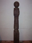 Antique 1880'S 1/2 Of Turned Wooden Newel Post Architectural Salvage Wall Mount. Fixed Price $79.00.