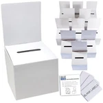 White Glossy 6X6X6 Ballot - Versatile Raffle Ticket Box, Suggestion & Donati. Fixed Price $29.99.