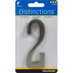 Hillman Distinctions 4 In. Silver Brushed Nickel Self-adhesive Number 2 1 Pc 3PK. Fixed Price $15.57.