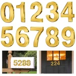 Ranslen 10 Pieces High House Numbers 0-9, Self-adhesive 3D 4INCH, Gold. Fixed Price $17.99.