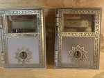 Vintage Salsbury Brass Mailbox Post Office Door Glass Panel 3 Keys. Fixed Price $60.00.