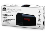 Architectural Mailboxes Elite Black, Large, Steel, Post Mount (E1100BAM). Fixed Price $29.99.