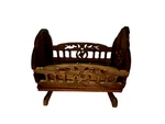 Handcrafted Wooden Miniature Baby Cradle Made With Sapele White Oak. Fixed Price $24.77.