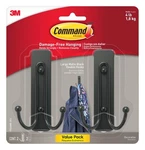 Home Organization Large Matte Black Double Hooks - Damage Free 4 Lb. Fixed Price $20.00.