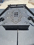 Vtg Steel Mailbox Antique Metal Decorative Wall Mount Cast Iron Mission (black). Fixed Price $57.88.