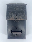 Vintage Wall Mount Black Metal Mail Box With Letter Slot At The Top Fulton Ill. Fixed Price $19.67.