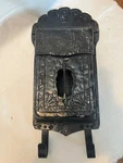 Vintage Wall Mount Mailbox Flip Top Lid W/ Newspaper Holder Scalloped Metal. Fixed Price $49.00.