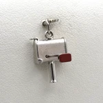 Sterling Silver Mailbox Red Enamel Charm Pendant Flag Door Move. Fixed Price $49.00.