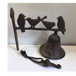 Cast Iron Wall Mount Bird Bell Pull Rope Rustic Brown Antique Finish. Fixed Price $20.00.
