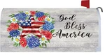 Patriotic Star God Bless America Gerbera Hydrangea Wreath Magnetic Mailbox Cover. Fixed Price $19.00.