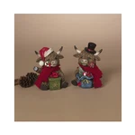 Gerson Christmas Decor - Resin Gifts Box Highland Cow Figurines 2PC Set. Fixed Price $29.95.